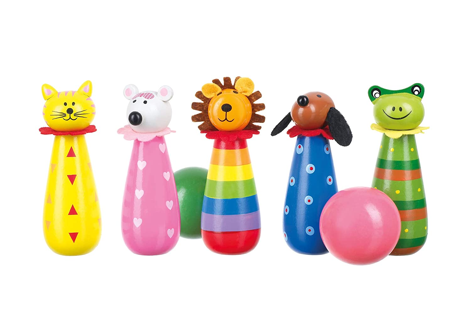 Kegelspiel Tiere, bunt